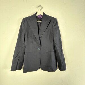 Ralph Lauren Purple Label Womens Blazer 4 100% Silk Navy Career Made In USA